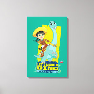 Min en klaver Een dino verschil maken Canvas Afdruk