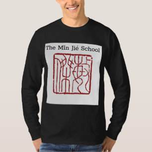 Min Jie School logo+Progressie van kanalen lang T-shirt