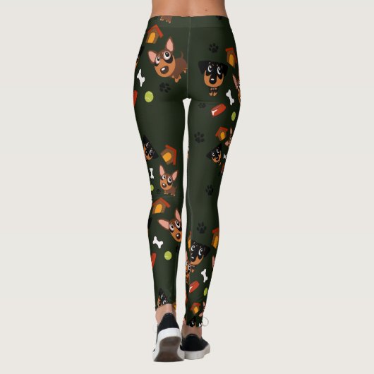 Min Pin Anywhere Miniature Pinscher Leggings (Achterkant)