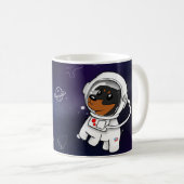 Min Pin Astronaut in Space Coffee Mok (Voorkant rechts)