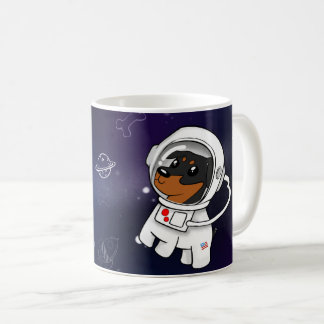 Min Pin Astronaut in Space Coffee Mok