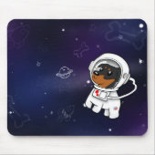 Min Pin Astronaut in Space Mousepad (Black Tan) Muismat (Voorkant)