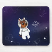 Min Pin Astronaut in Space Mousepad (Chocolade) Muismat (Voorkant)