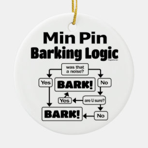 Min Pin Barking Logic Keramisch Ornament