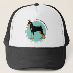 Min Pin Fearless Black en Tan on Green Trucker Pet