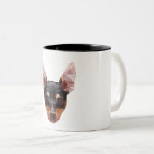 Min Pin Geometric Animal Art Mok Pinscher Dog (Voorkant rechts)