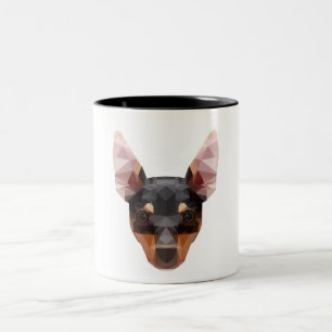 Min Pin Geometric Animal Art Mok Pinscher Dog