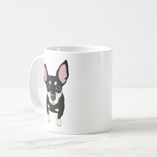 Min Pin Lover Classic Coffee Mok (Oggie) (Voorkant links)