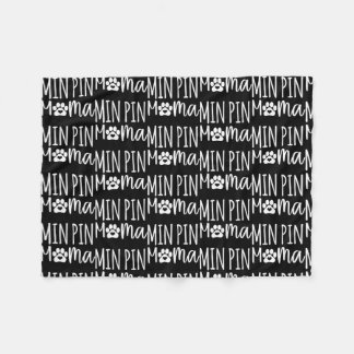 Min Pin Mama Cute Miniature Pinscher Dog Paw Fleece Deken