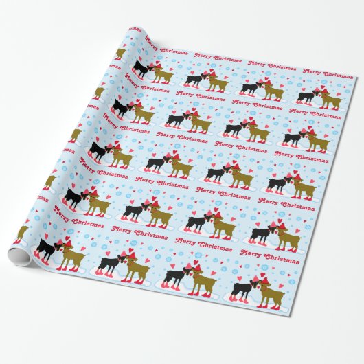 Min Pins kerstpapier Cadeaupapier (Uitgerold)