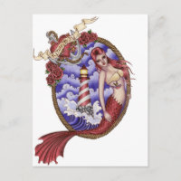 Mina - Carte postale de sirène de tatouage