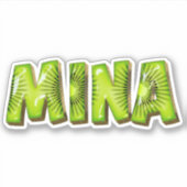 Mina Name Kiwi Design Autocollants (Devant)
