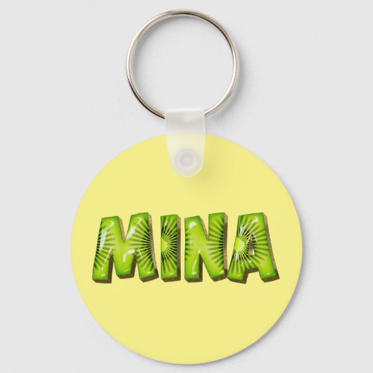 Mina Name Kiwi Design Porte-clés (Recto)