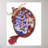 Mina - Poster de la sirène de tatouage