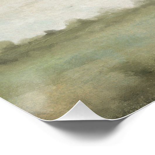 Minamalistisch groen Abstract landschap Perfect Poster (Hoek)