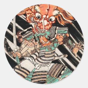 Minamoto Yorimitsu Kuniyoshi Utagawa-held Ronde Sticker