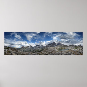 Minarets Panorama boven Nydiver Lakes - Sierra Poster