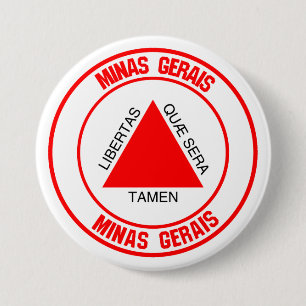 Minas Gerais Round Emblem Ronde Button 7,6 Cm