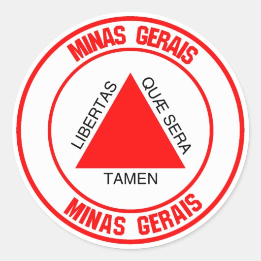 Minas Gerais Round Emblem Ronde Sticker (Voorkant)