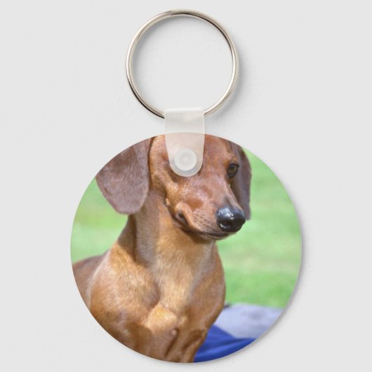 Minature Smooth Dachshund Sleutelhanger (Voorkant)