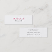 Mince mince Carmine Carte de visite de script élég (Devant / Derrière)