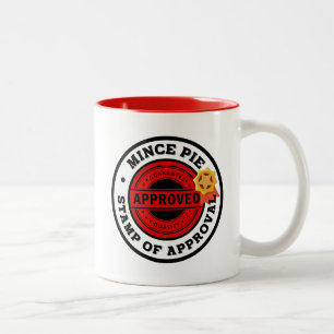 Mince Pie Stempel van goedkeuring Tweekleurige Koffiemok
