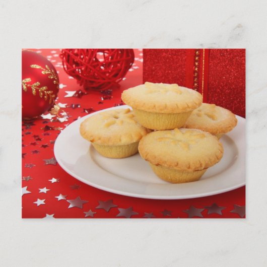 Mince Pies met Kerstmis Feestdagenkaart (Voorkant)