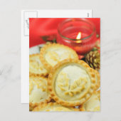 Mince pies voor kerstmis feestdagenkaart (Voorkant / Achterkant)