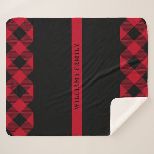 Mince Red Line Pompier Buffalo Plaid Monogramme (Devant (Horizontal))