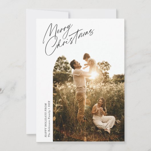 mince script noël arche photo carte de vacances (Devant)