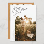 mince script noël arche photo carte de vacances (Devant / Derrière)