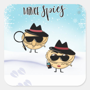 mince spies grap mince taart grappige kerstmis vierkante sticker