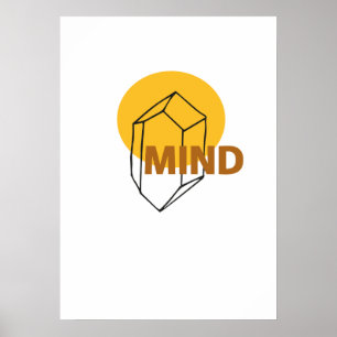 Mind - abstracte kristalkunst poster