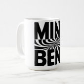 Mind Bend Optische Illusie Vet Zwart-Wit Koffiemok (Voorkant links)