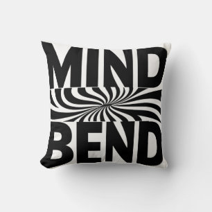 Mind Bend Optische Illusie Vet Zwart-Wit Kussen