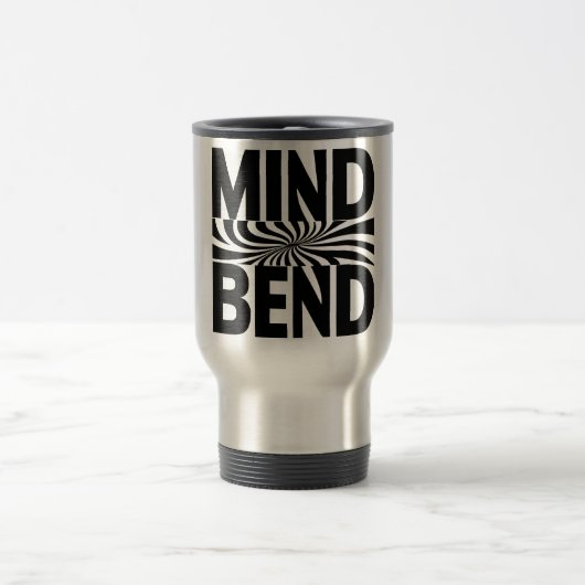 Mind Bend Optische Illusie Vet Zwart-Wit Reisbeker (Center)