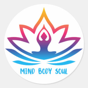 Mind Body Soul Yoga geïnspireerd Ronde Sticker
