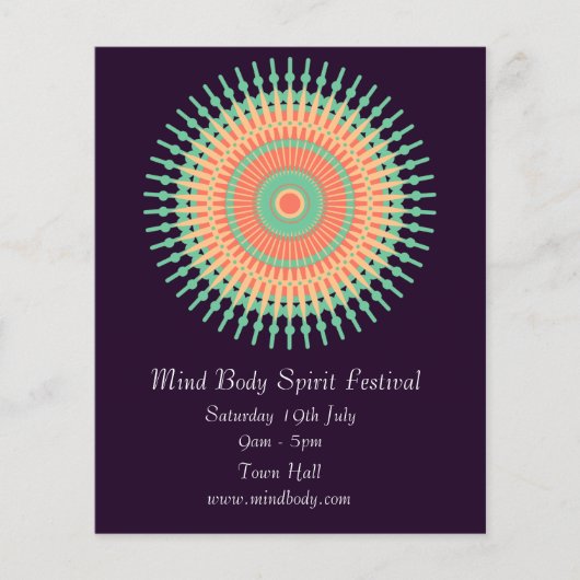 Mind Body Spirit New age festival mandala Flyer (Voorkant)