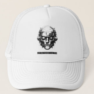 Mind Control Cyberpunk Robot Zwart Print Trucker Pet