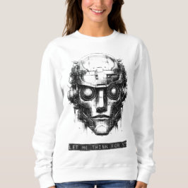 Mind Control Cyberpunk Robot Zwart Print Trui