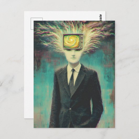 Mind Control elektrificerend haar Briefkaart (Voorkant / Achterkant)