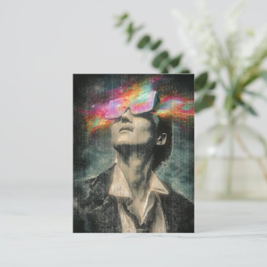 Mind Control Glitch Art Briefkaart (Staand voorkant)