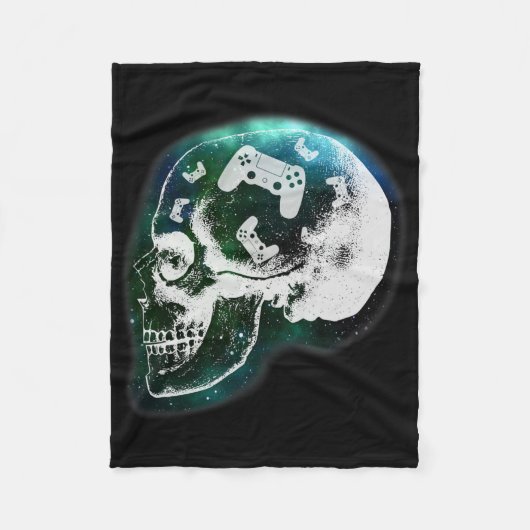 Mind Controller Skull Gaming Gamer Mens Boys Teens Fleece Deken (Voorkant)
