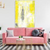 "Mind- en Gele Abstracte kunst" Canvas Afdruk (Insitu (Woonkamer))