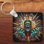 "Mind Meltdown Frankenstein" Aluminum Keychain (Voorkant)