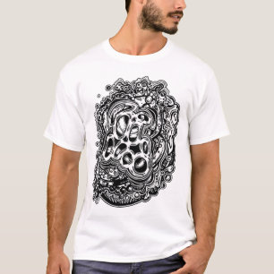 Mind Melting Trippy Zwart-wit Abstract T-shirt