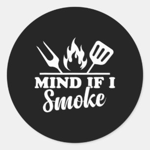Mind of I Smoke - Grappige BBQ-roker en grillen Ronde Sticker