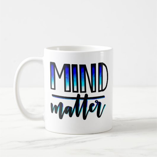 Mind over materie - zwarte en blauwe Mok (Links)
