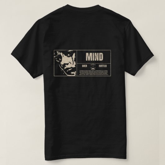 Mind over Matter Minimal Mannen T-shirt Design (Design achterkant)