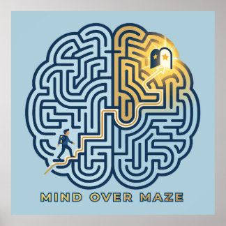 Mind Over Maze – Inspirerende Hersenendoolhof Poster